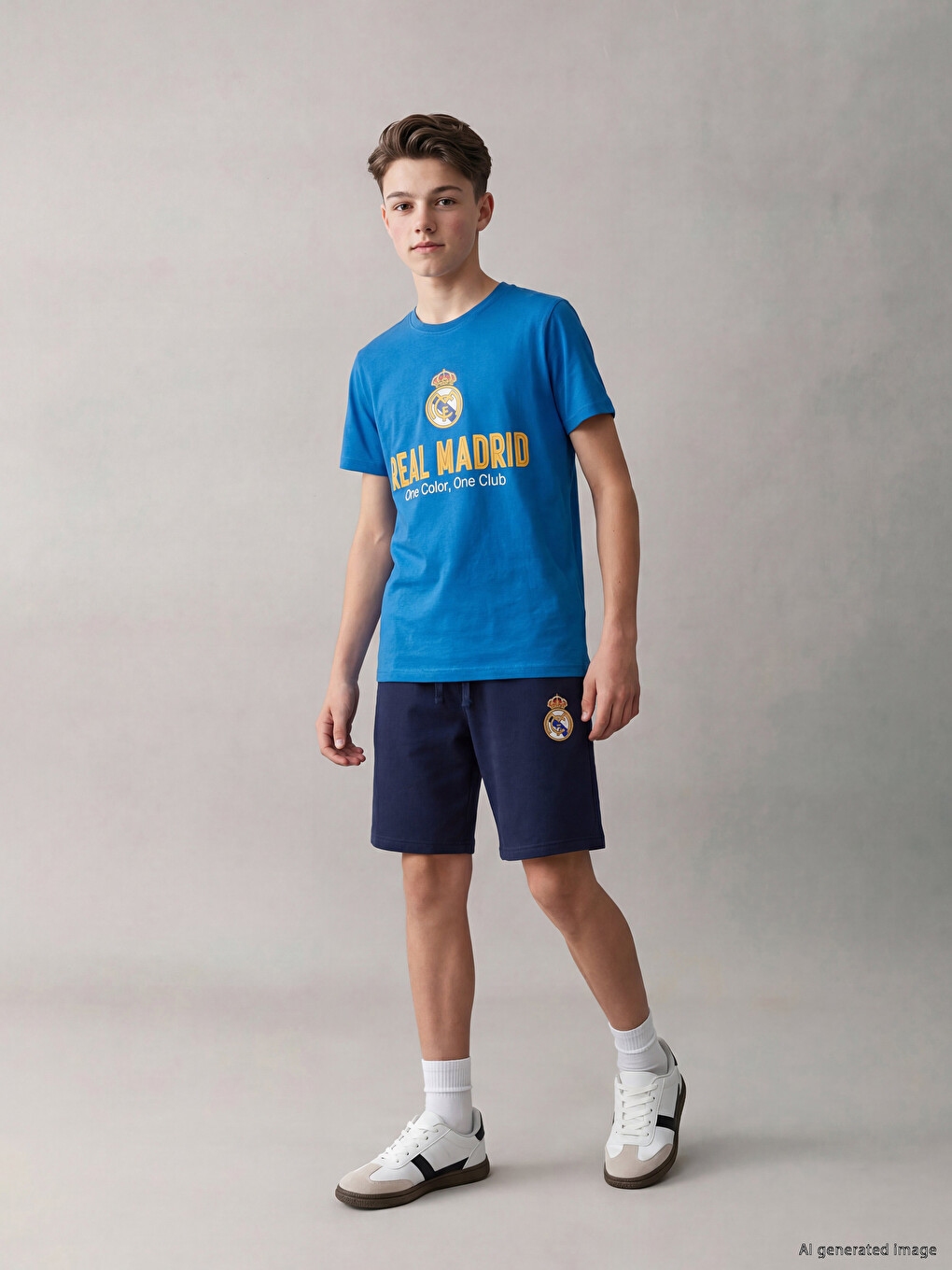 Lacivert Erkek Çocuk Real Madrid Baskılı Şort