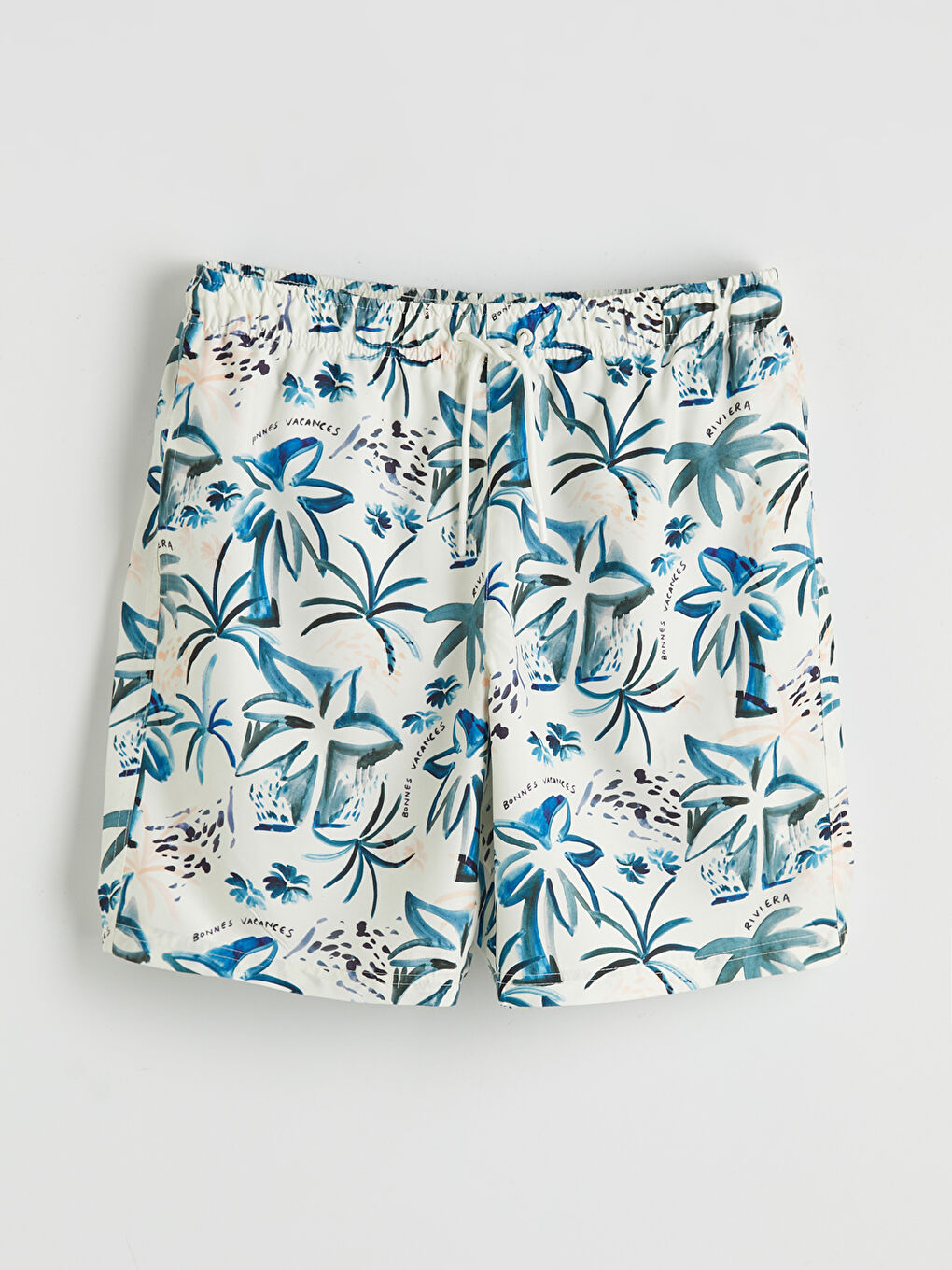 Short Length Patterned Men's Swimming Shorts-4
