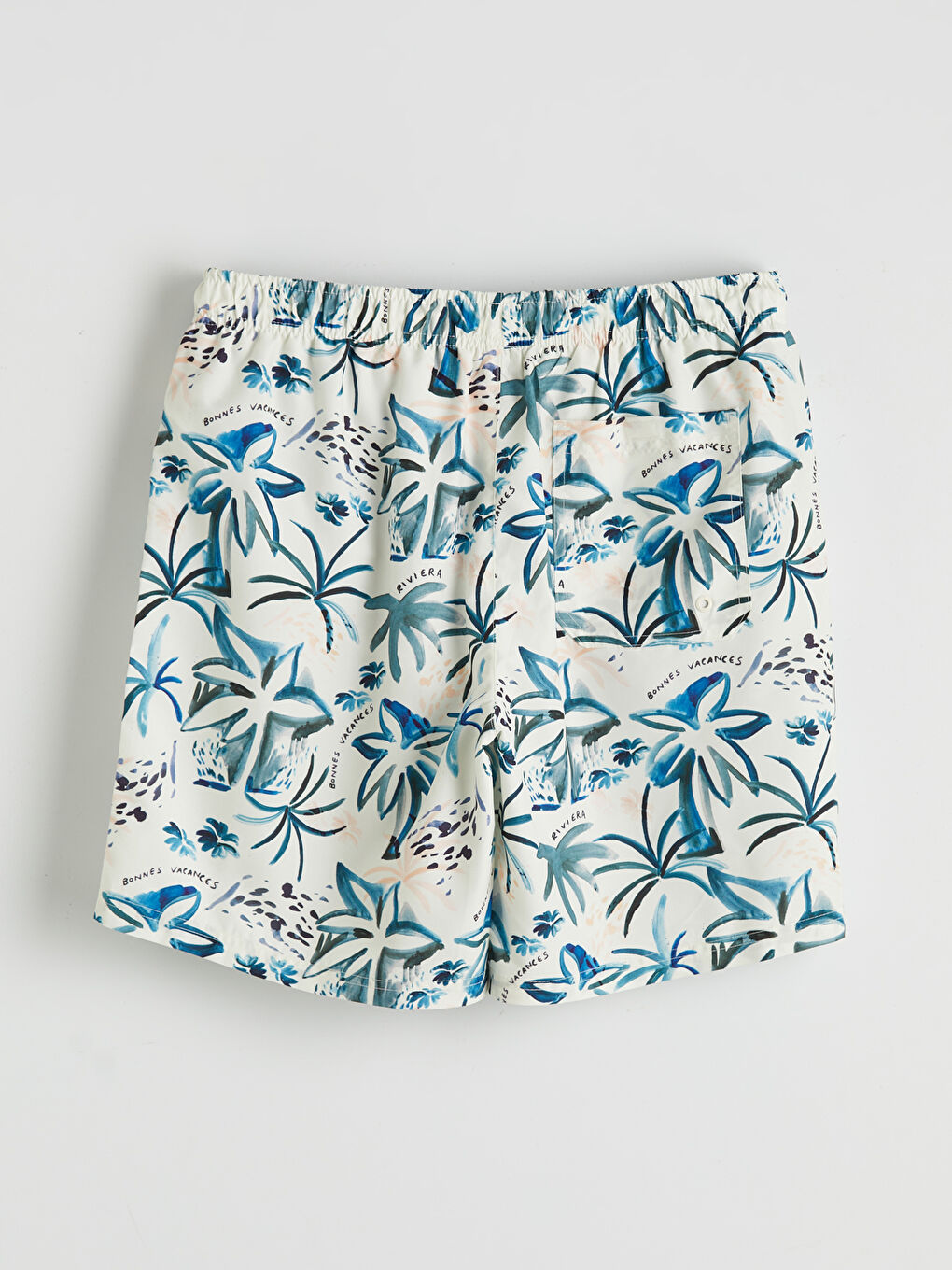 Short Length Patterned Men's Swimming Shorts-5