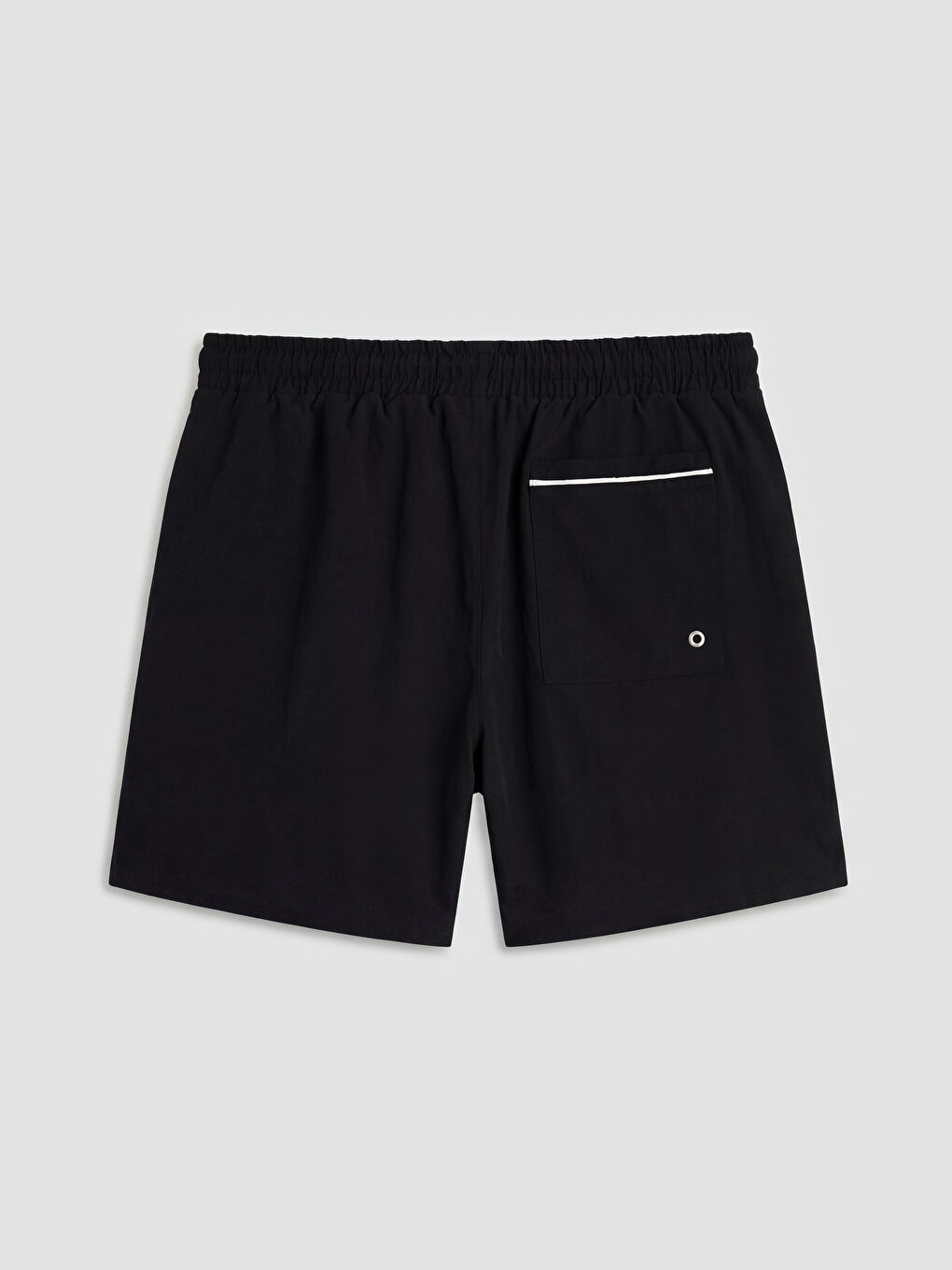 Siyah Kısa Boy Yanları Şeritli Erkek Deniz Şortu-1