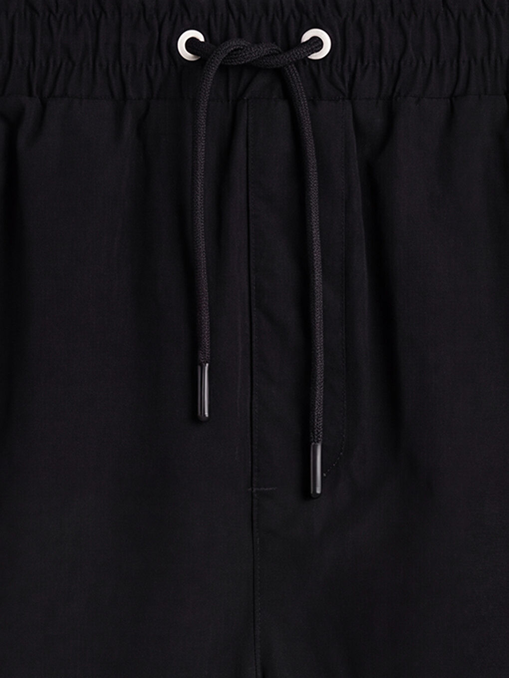 Siyah Kısa Boy Yanları Şeritli Erkek Deniz Şortu-2