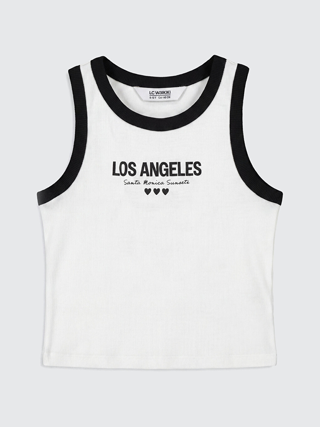Ekru Los Angeles Baskılı Kız Çocuk Pijama Üst