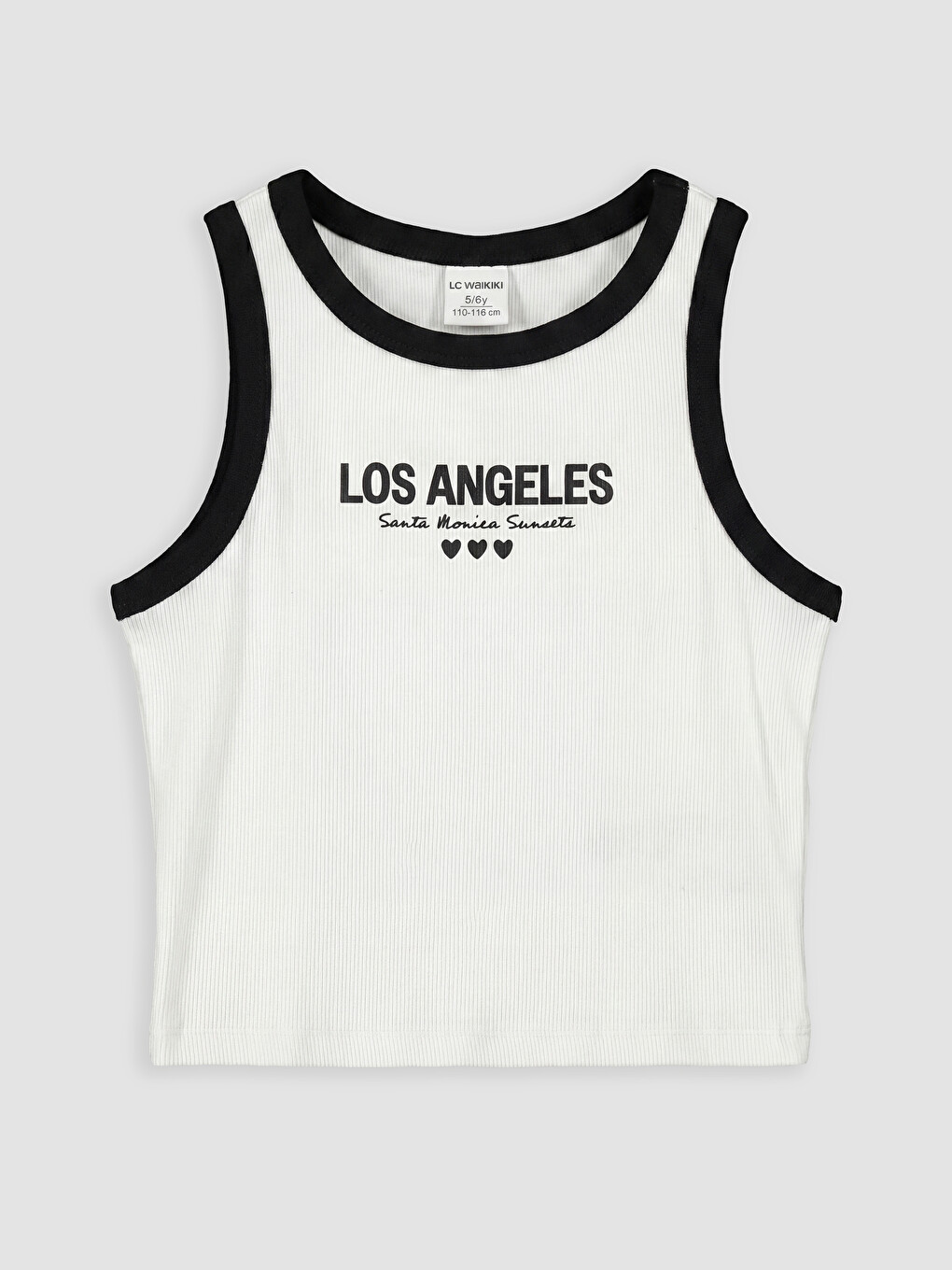 Ekru Los Angeles Baskılı Kız Çocuk Şortlu Pijama Takımı-1