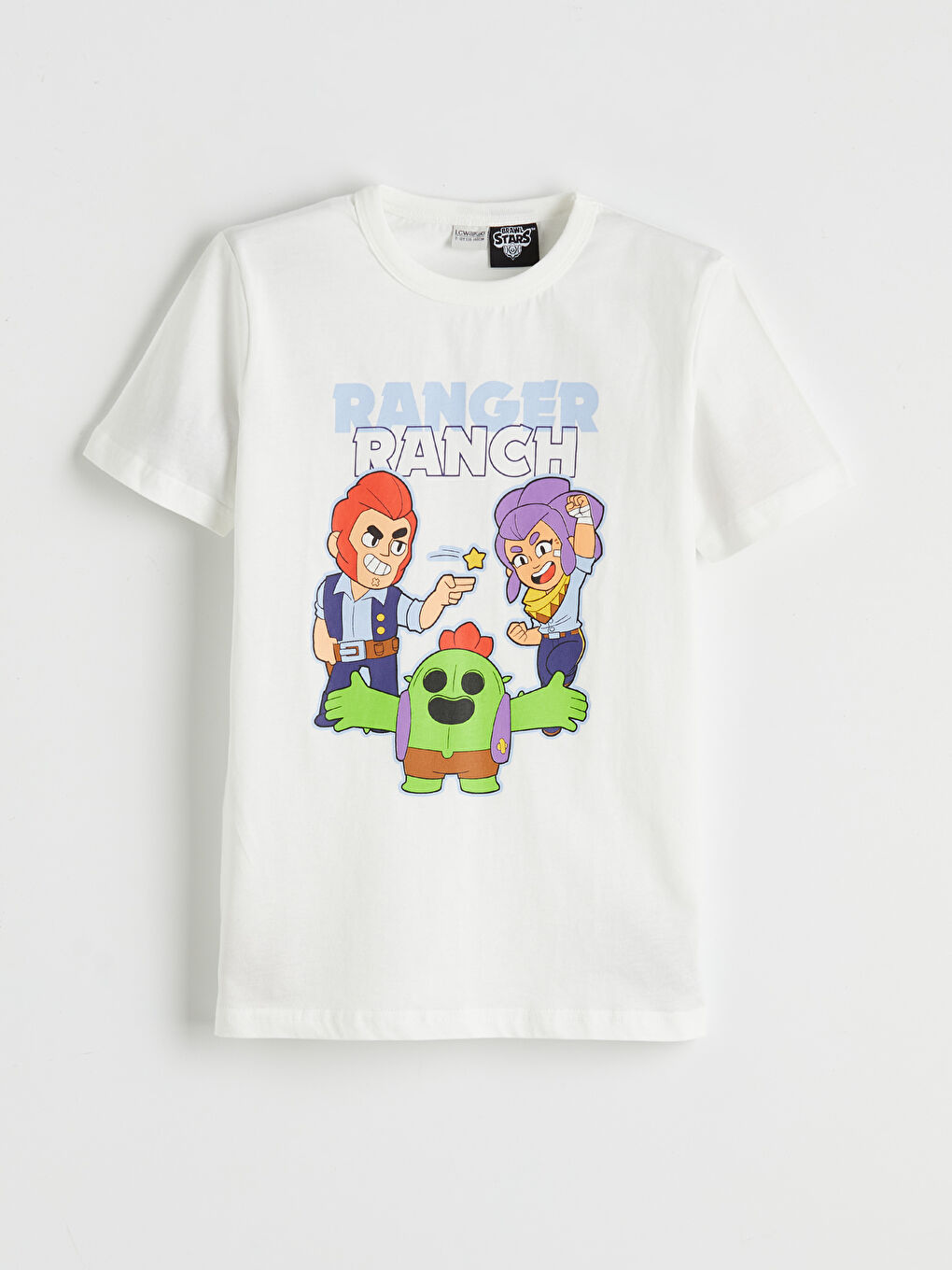 Ekru Bisiklet Yaka Brawl Stars Erkek Çocuk Tişört ve Şort-1