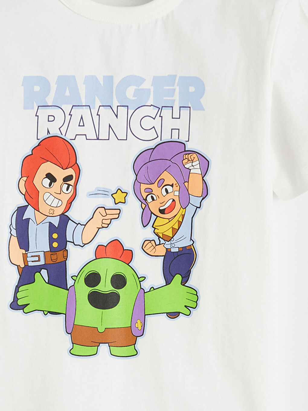 Ekru Bisiklet Yaka Brawl Stars Erkek Çocuk Tişört ve Şort-5