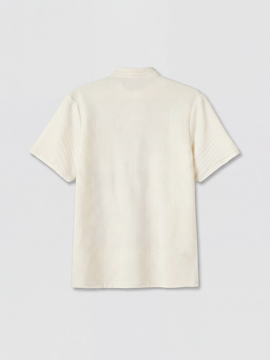 T-shirt à col officier en tissu gaufré pour homme-5