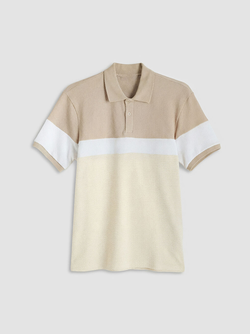 تي شيرت رجالي بياقة بولو بتصميم بلوك الألوان-3