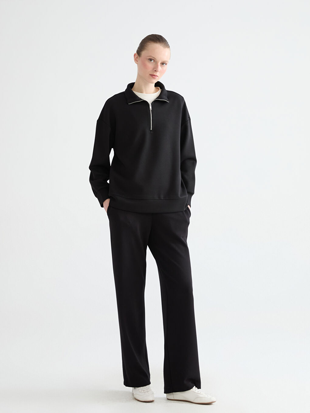 Mock Neck Soft Touch Women's Sweatshirt-1