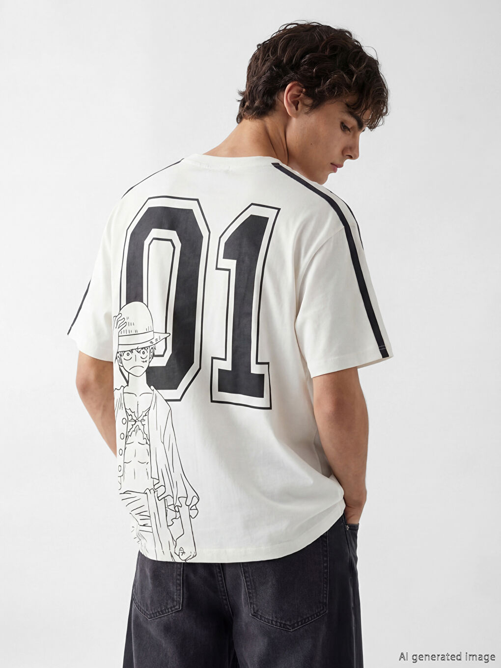 T-shirt Homme Imprimé One Piece à Col Rond