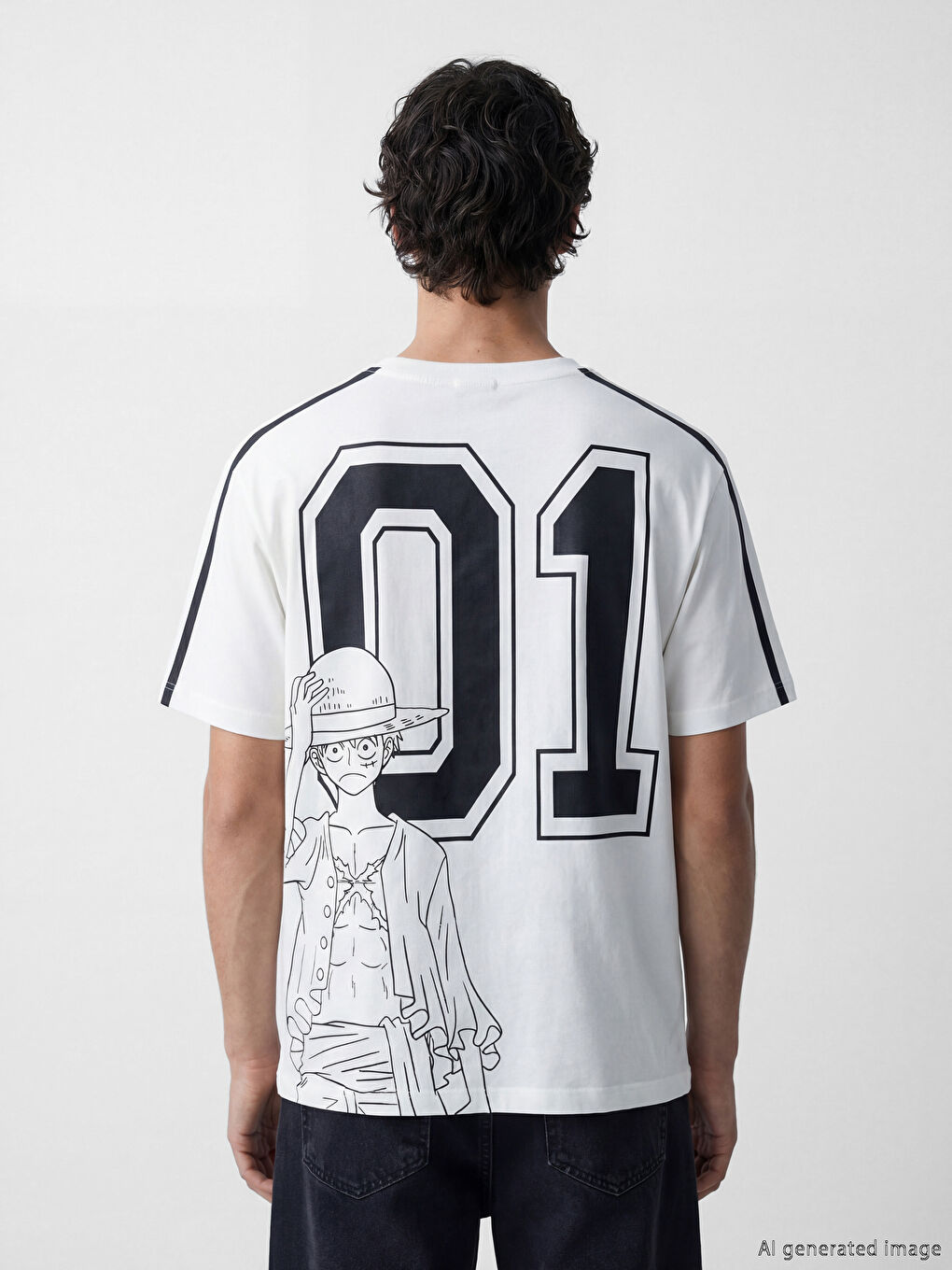 T-shirt Homme Imprimé One Piece à Col Rond-3