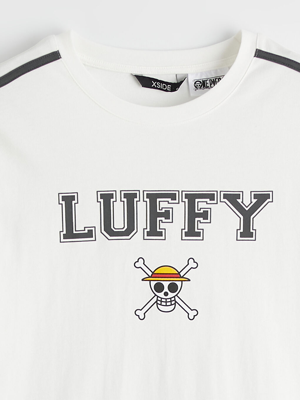 Ekru Bisiklet Yaka One Piece Baskılı Erkek Tişört-1