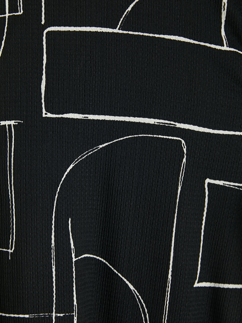 Siyah Regular Fit Baskılı Erkek Dokulu Gömlek-2