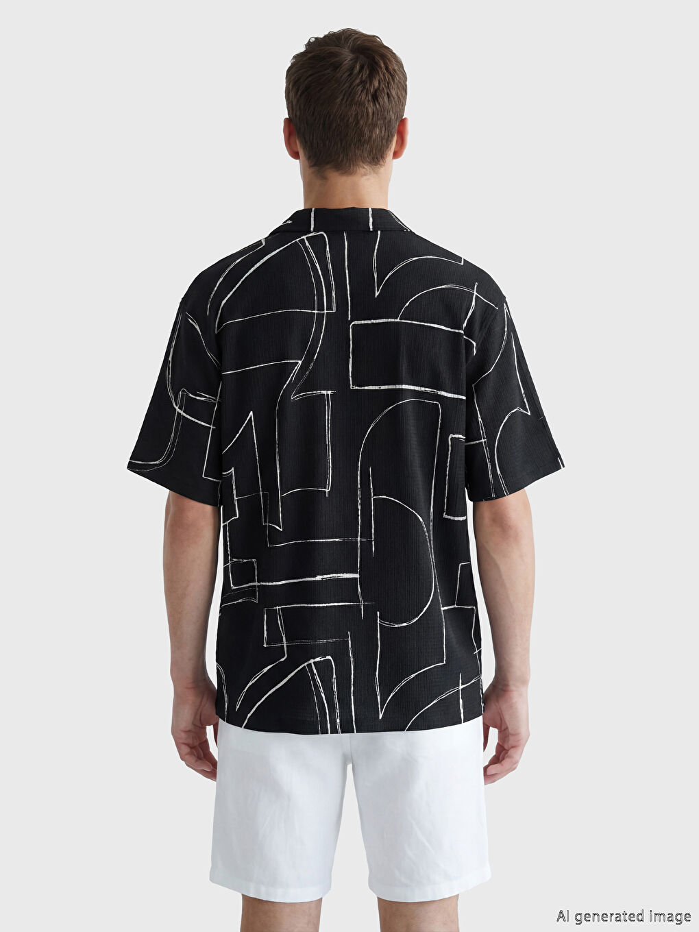 قميص رجالي مطبوع بقصة عادية وملمس منقوش-3