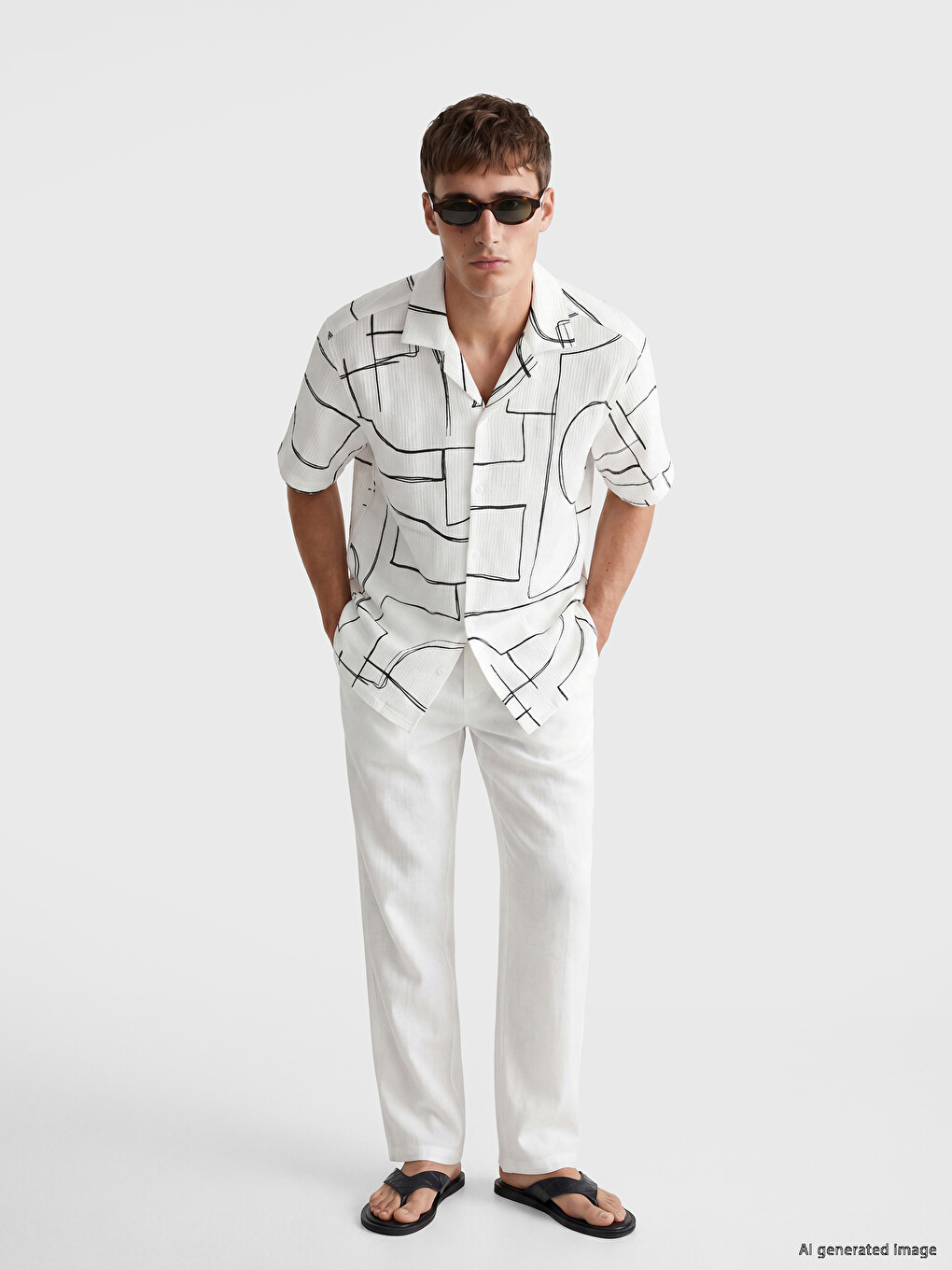 Regular Fit Printed Raschel Men's Shirt-1