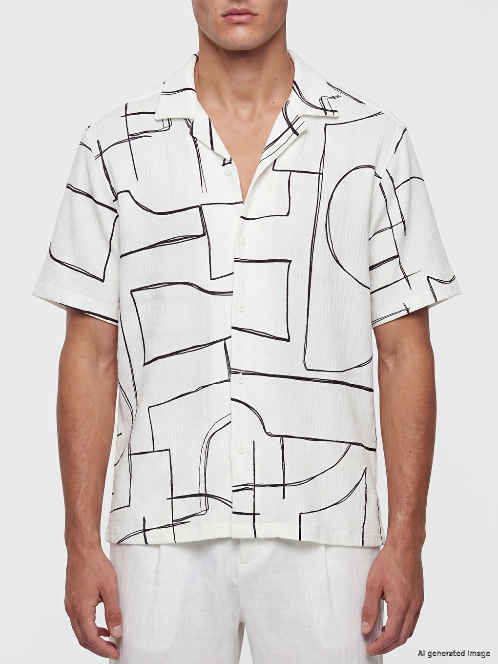 Regular Fit Printed Raschel Men's Shirt-2