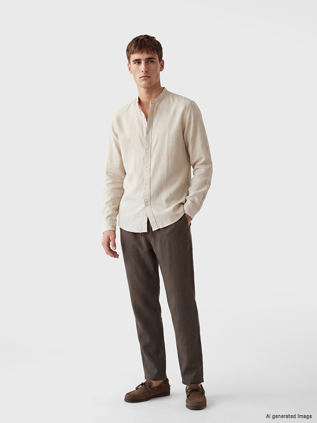 Regular Fit Linen Blend Men's Shirt-1