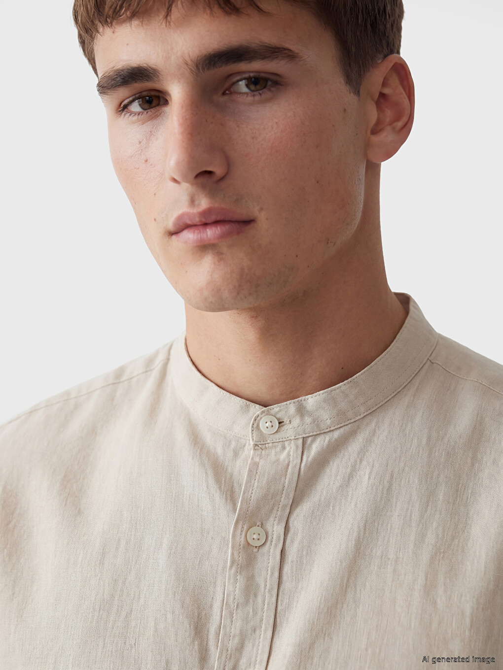 Regular Fit Linen Blend Men's Shirt-2