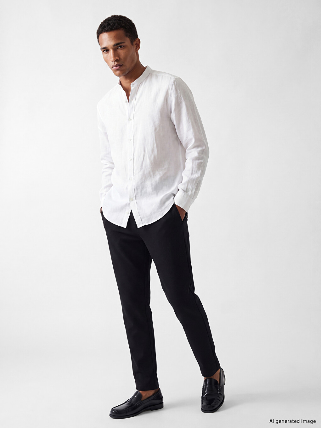 Chemise Homme Coupe Régulière En Mélange De Lin-1