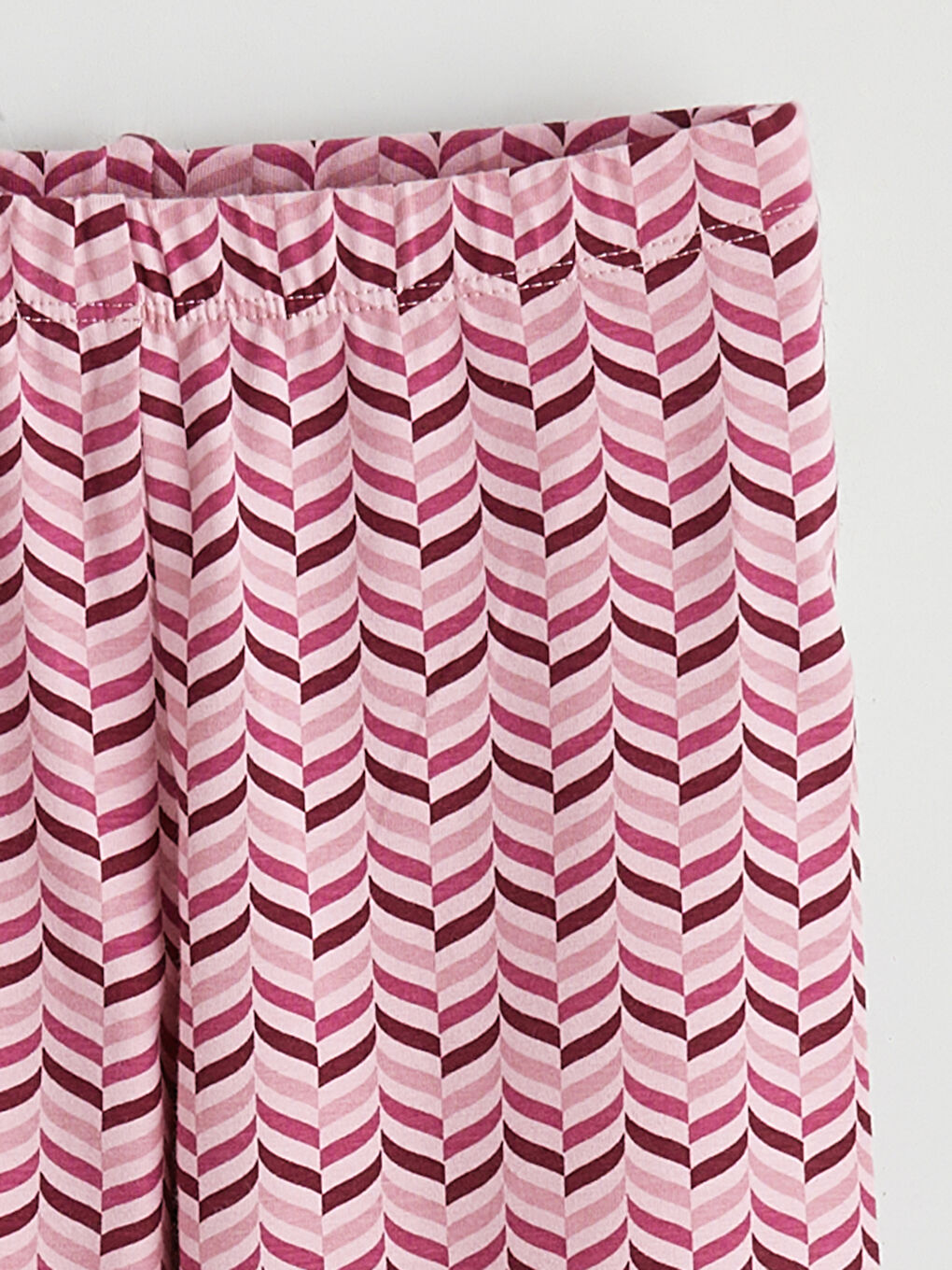 Pembe Beli Lastikli Desenli Kız Çocuk Tayt-1