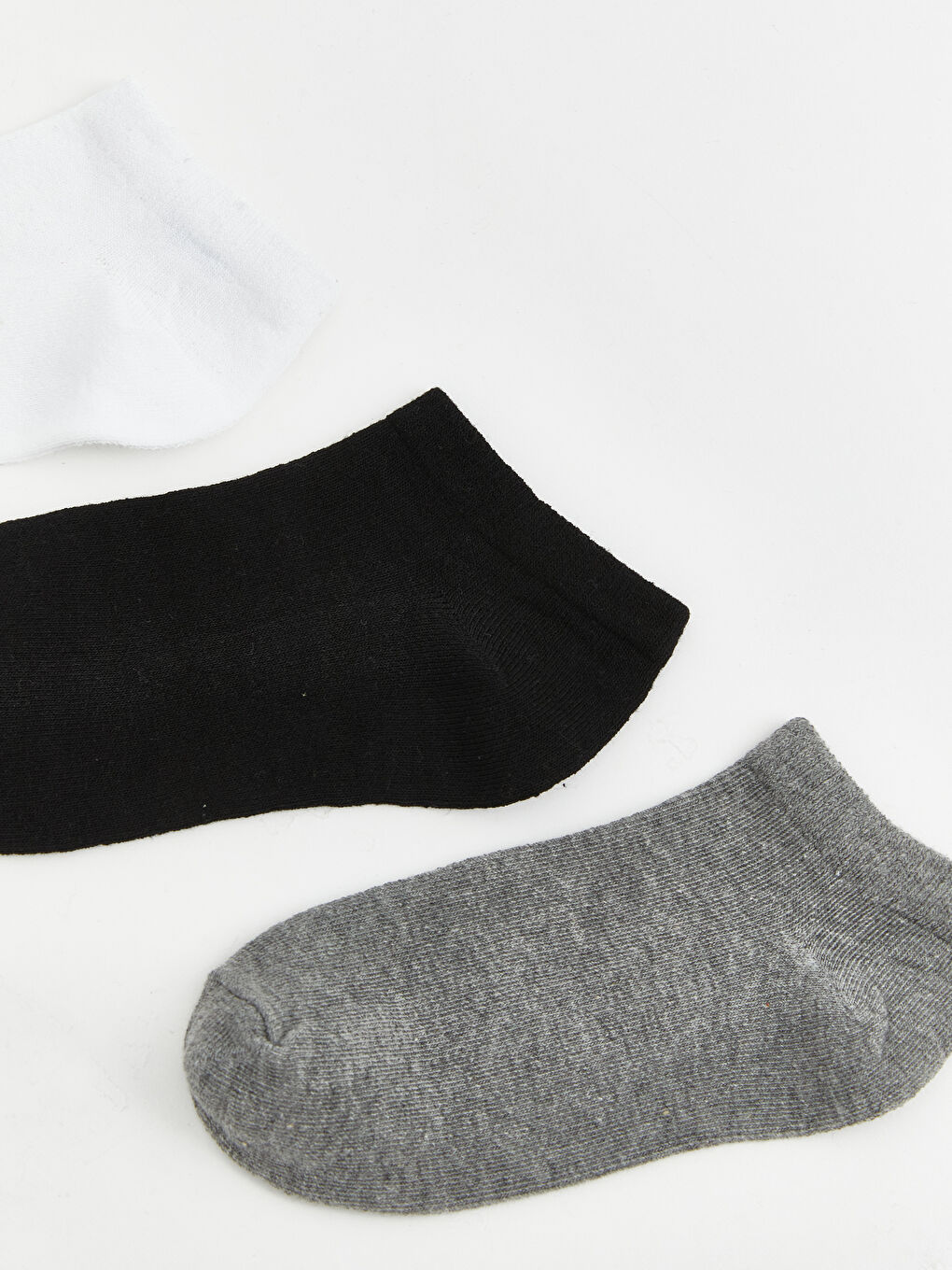 Beyaz Kadın Patik Çorap 3'lü-1