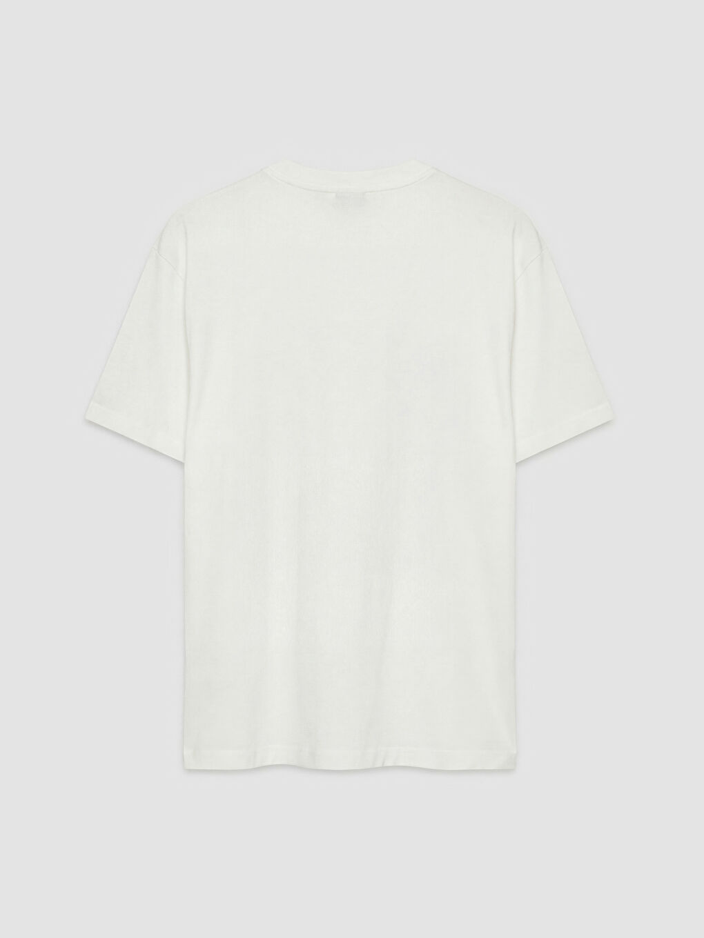 Beyaz Bisiklet Yaka One Piece Baskılı Erkek Tişört-1