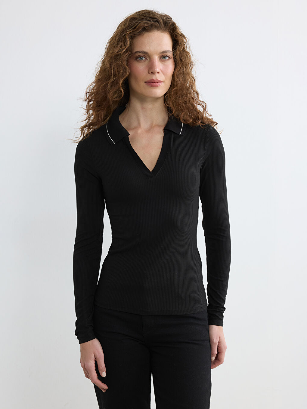 Women's Ribbed Polo Shirt