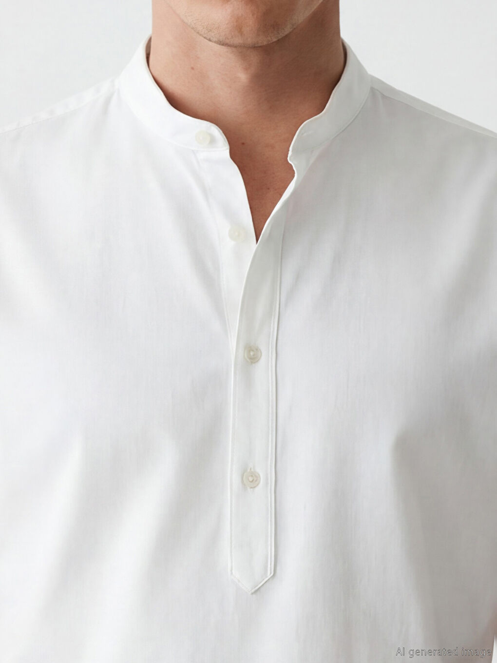 Regular Fit Grandad Collar Men's Shirt-2