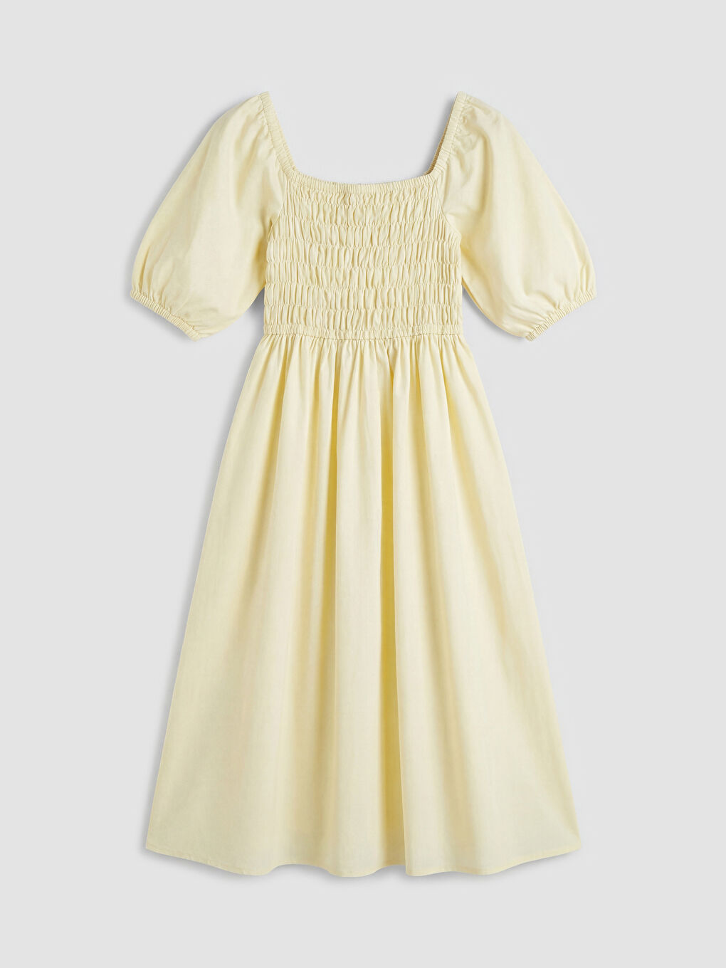 Women's Square Neck Puff Sleeve Flared Dress