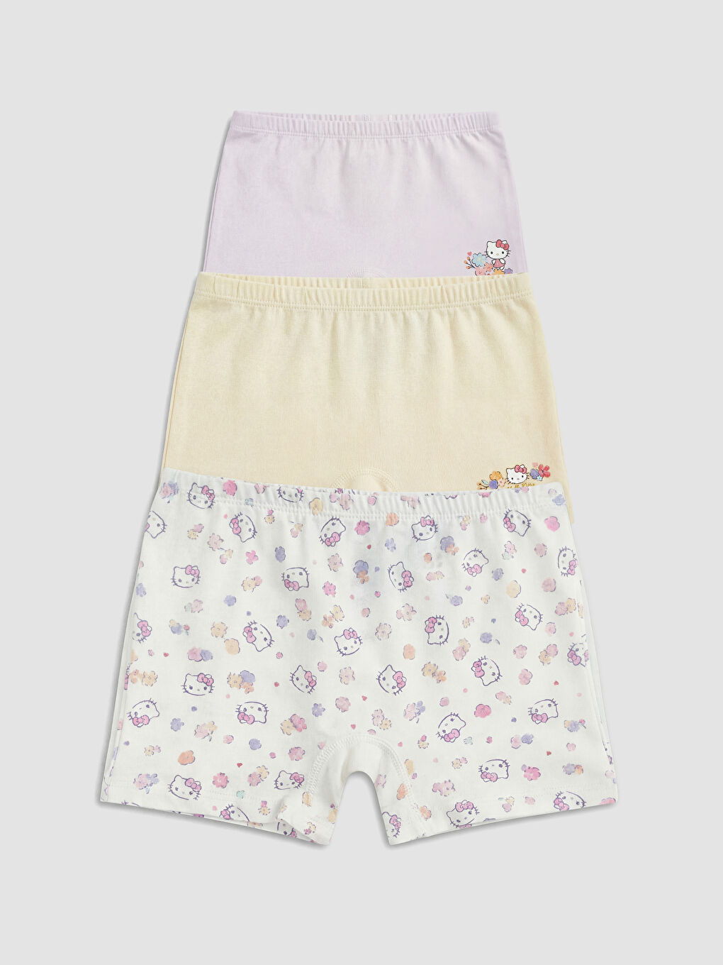 Ekru Kız Çocuk Hello Kitty Baskılı Boxer 3'lü