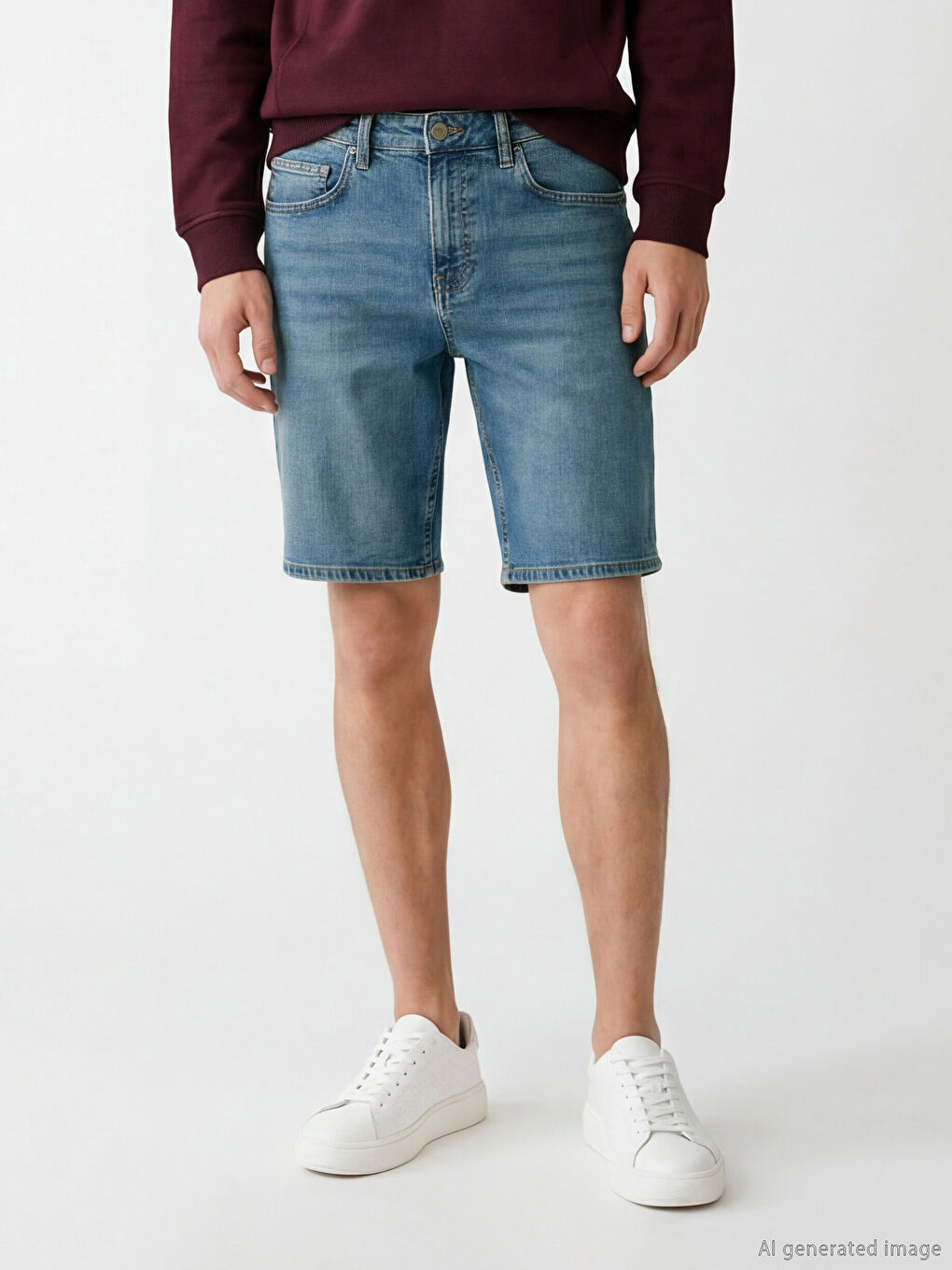 Slim Fit Herren-Jeansshorts-1