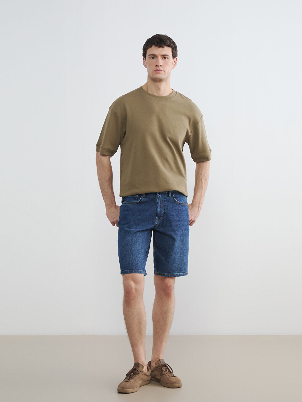 Slim Fit Herren-Jeansshorts