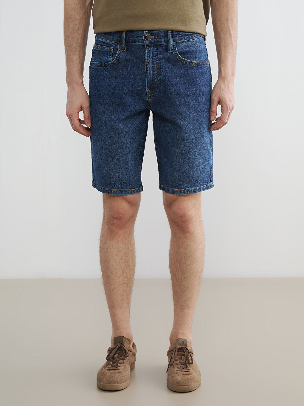 Slim Fit Herren-Jeansshorts-1