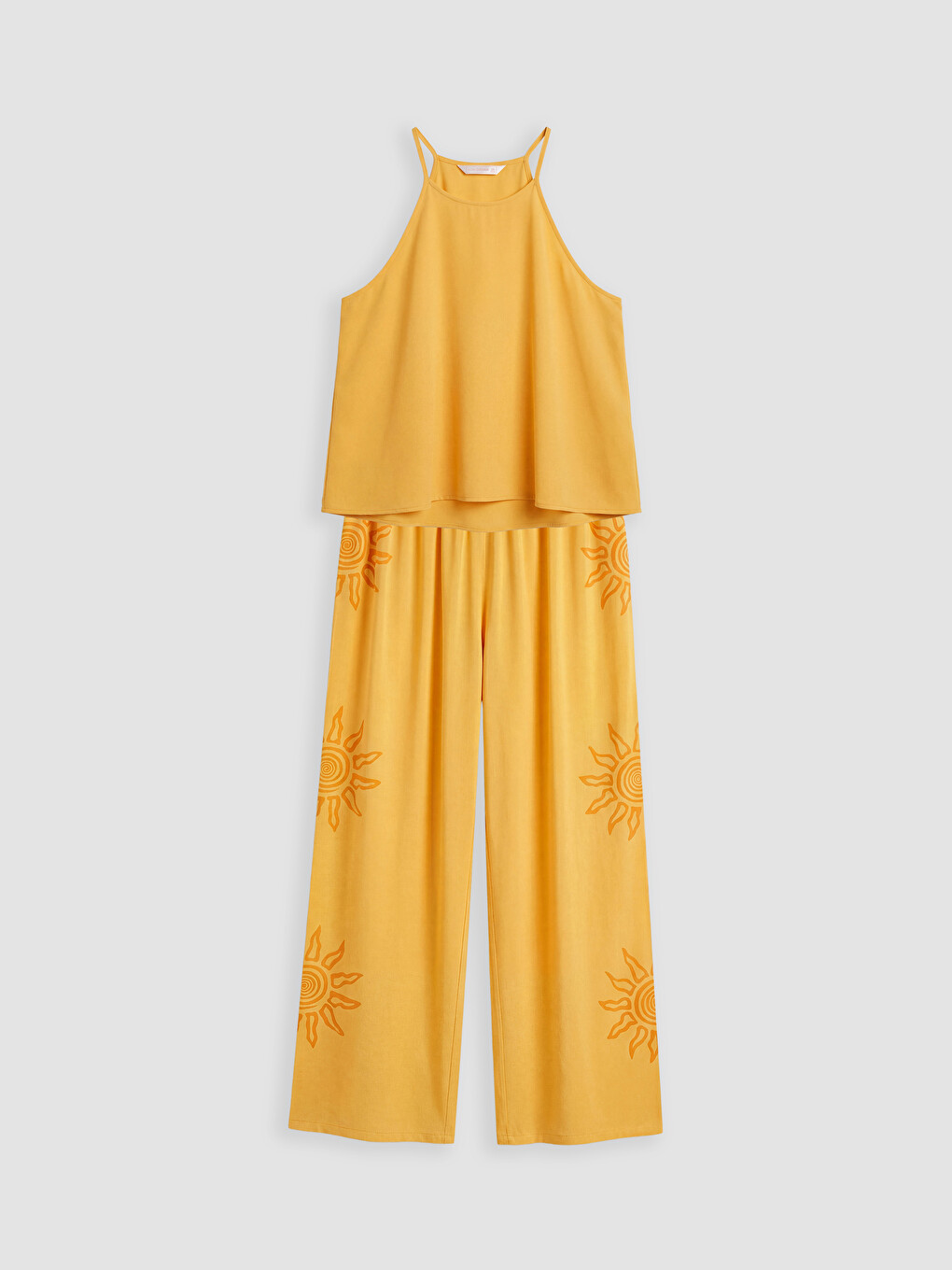 Halter Neck Printed Women's Pyjamas Set-4