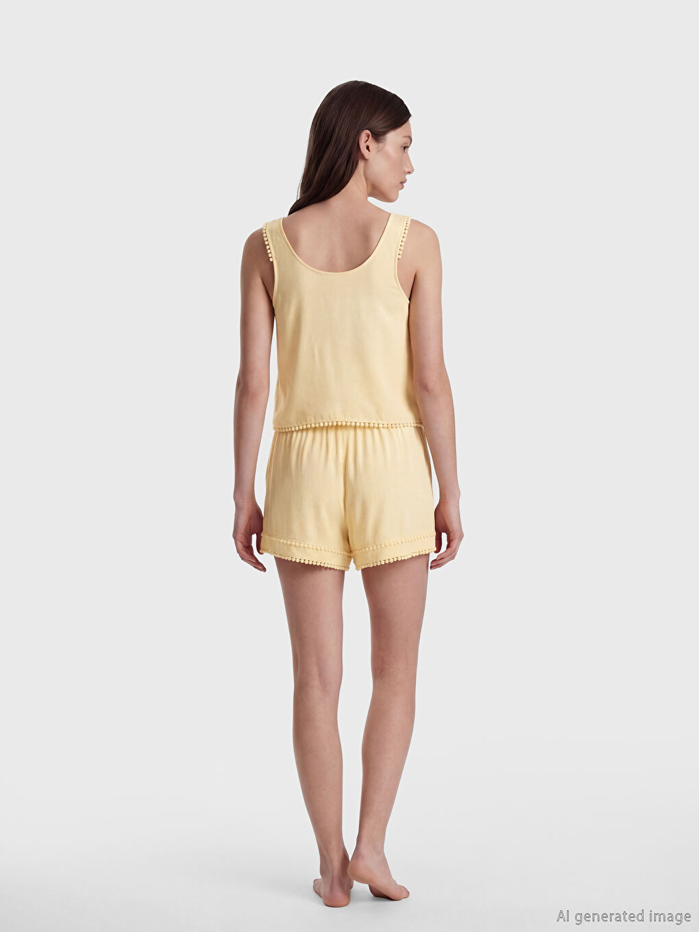 Crew Neck Embroidered Women's Shortie Pyjamas Set-3