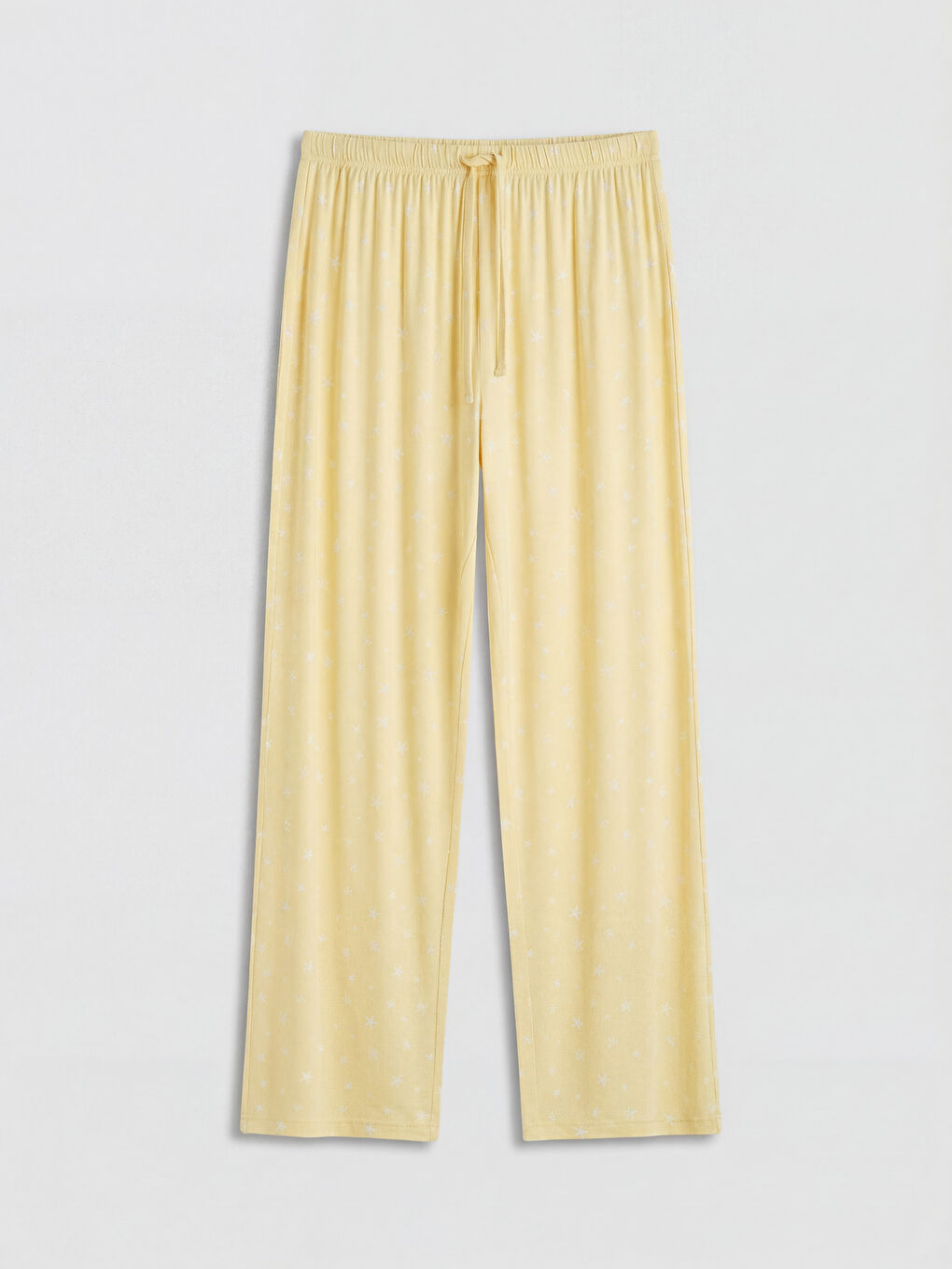 Sarı Bisiklet Yaka Baskılı Kadın Pijama Takımı-7