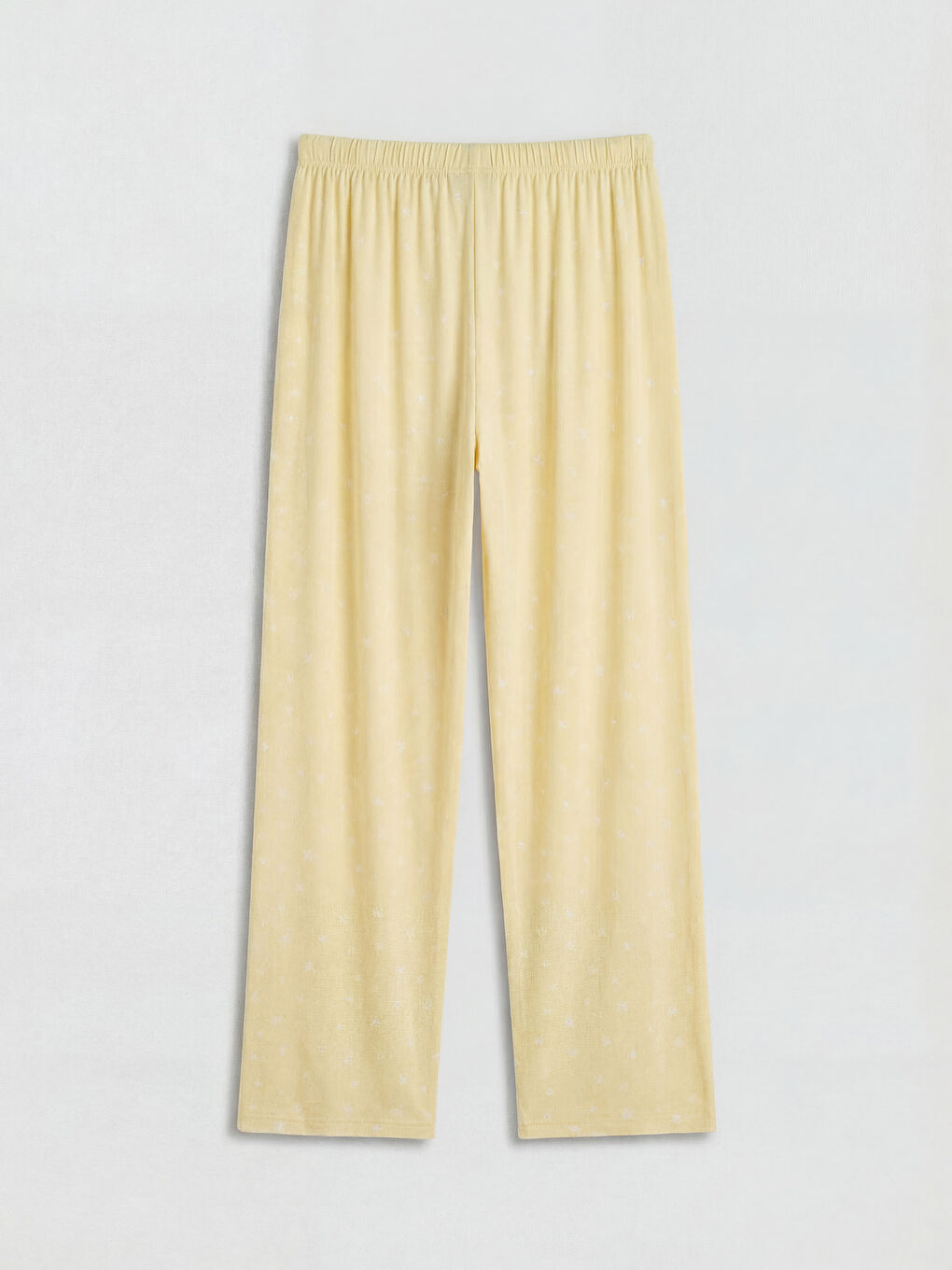 Sarı Bisiklet Yaka Baskılı Kadın Pijama Takımı-8