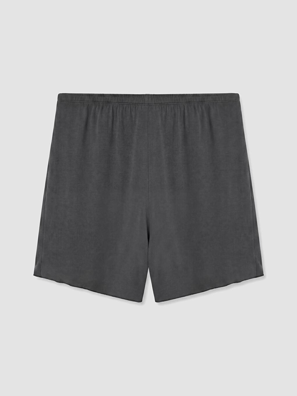 Gri Bisiklet Yaka Kadın Şortlu Pijama Takımı-6