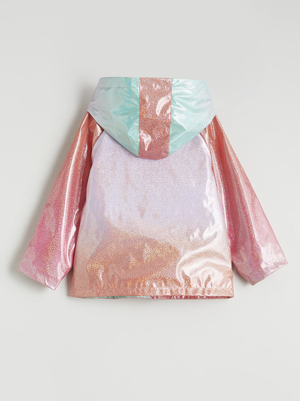 Karışık Sabit Kapüşonlu Kız Çocuk Mont-1