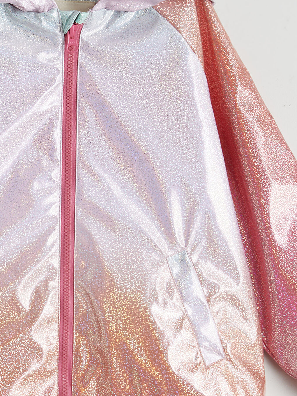 Karışık Sabit Kapüşonlu Kız Çocuk Mont-2