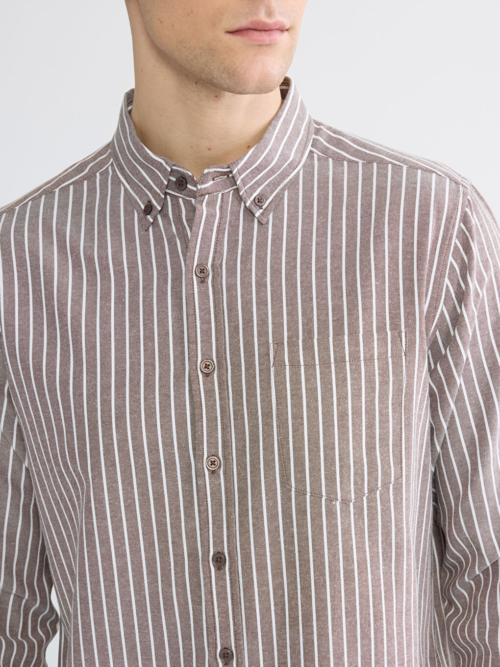 Regular Fit Striped Oxford Men's Shirt-2