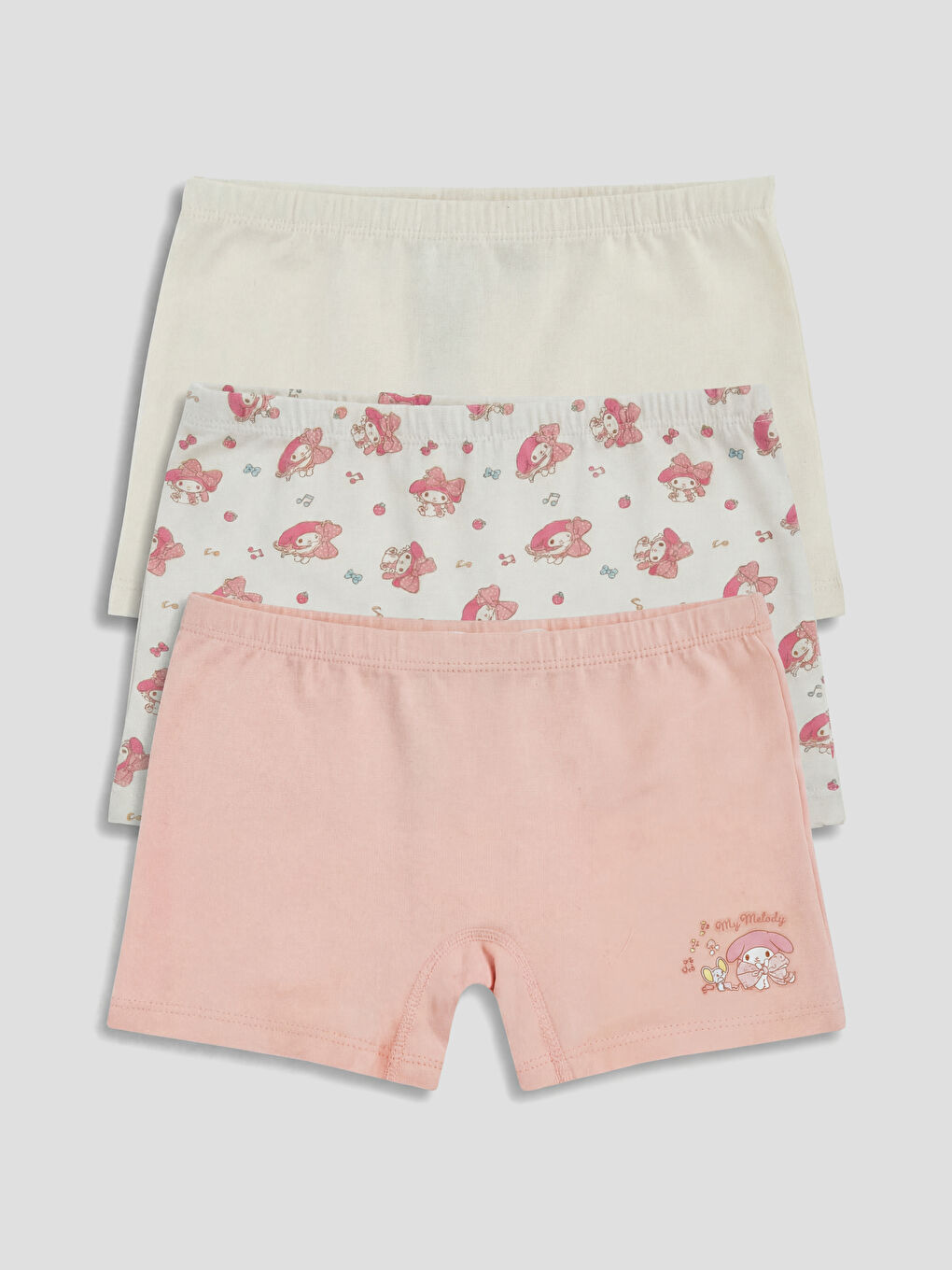 Ekru My Melody Lisanslı Kız Çocuk Boxer 3'lü-1
