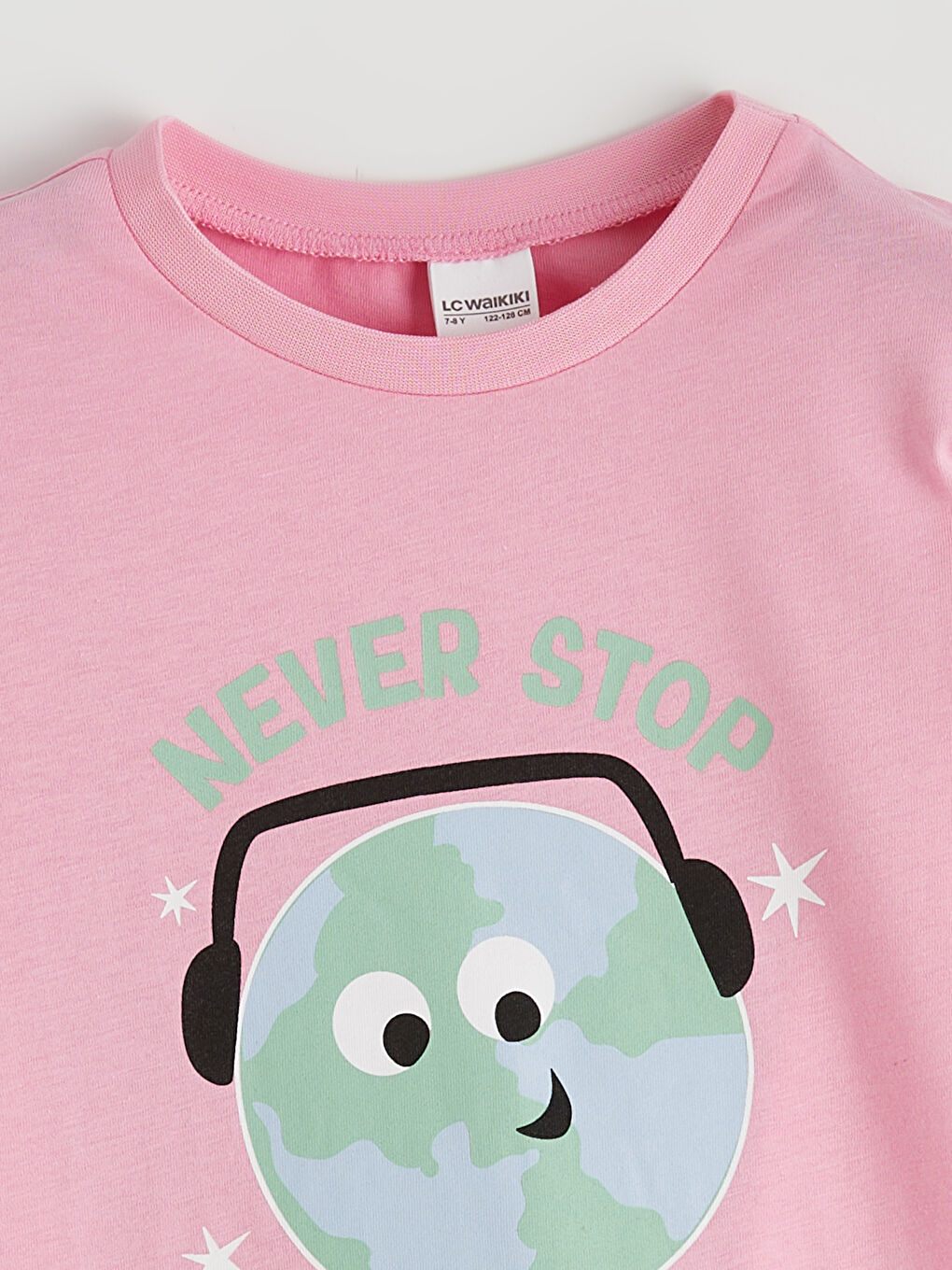 Pembe Bisiklet Yaka Baskılı Kız Çocuk Pijama Takımı-2