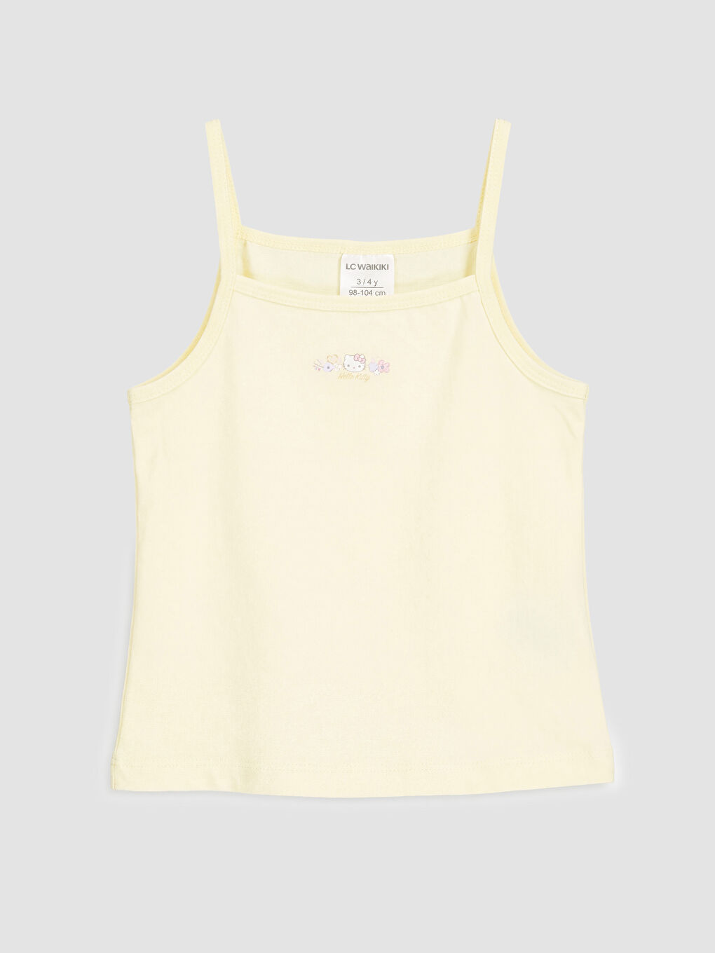 Ekru Hello Kitty Baskılı İp Askılı Kız Çocuk Atlet 2'li-2