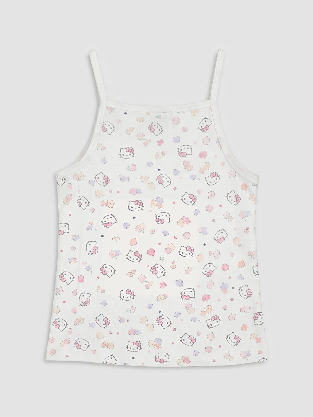 Ekru Hello Kitty Baskılı İp Askılı Kız Çocuk Atlet 2'li-3