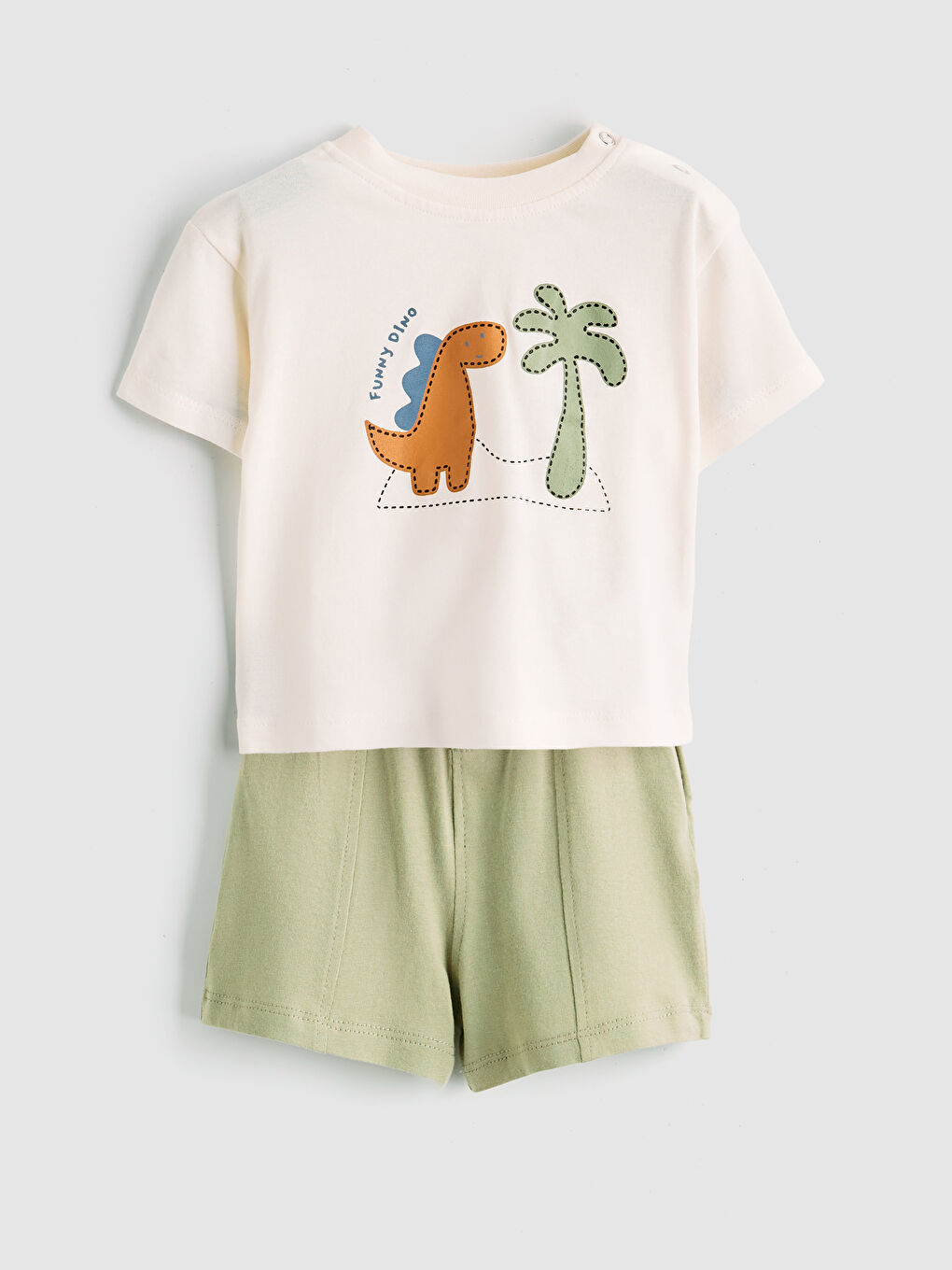 Dinosaur Print Baby Boy Tee and Shorts Set