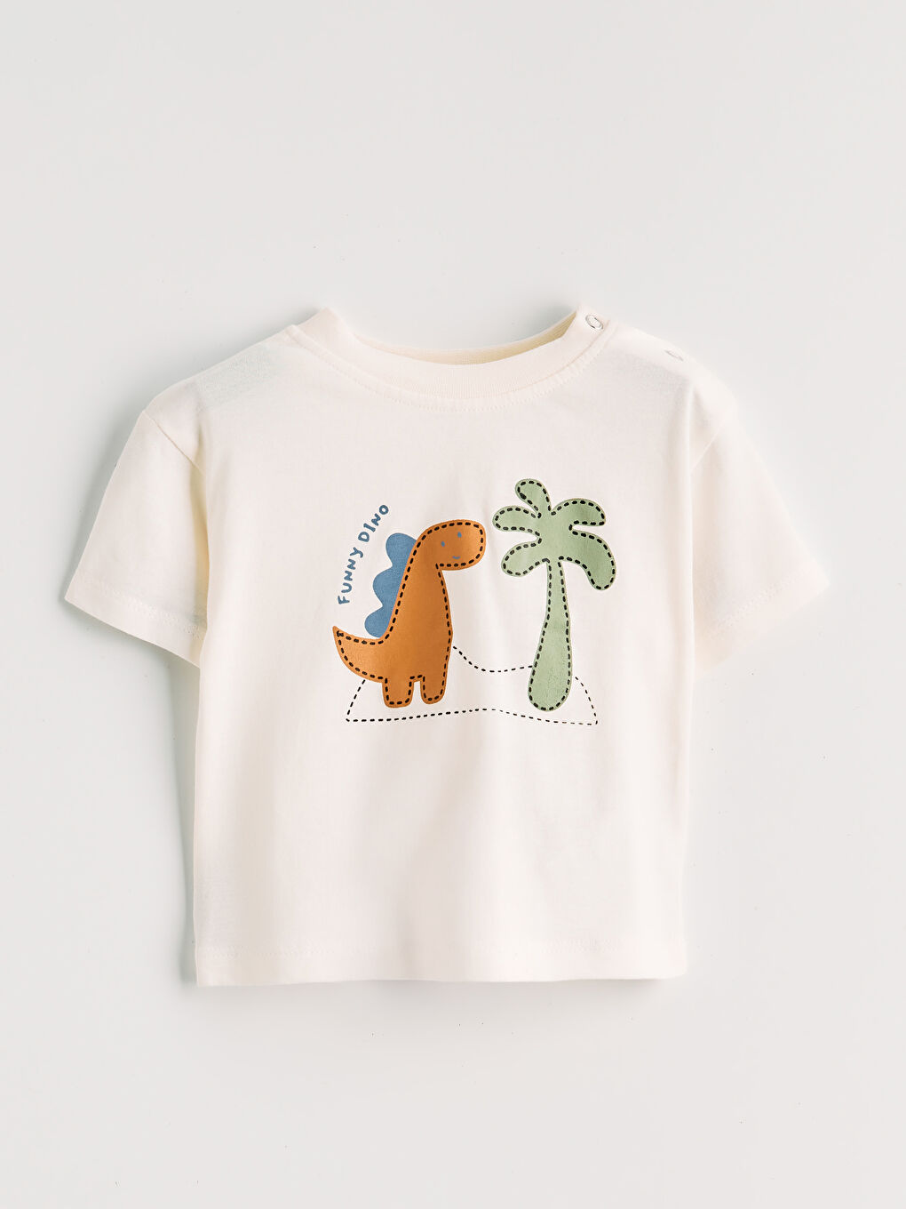 Dinosaur Print Baby Boy Tee and Shorts Set-1