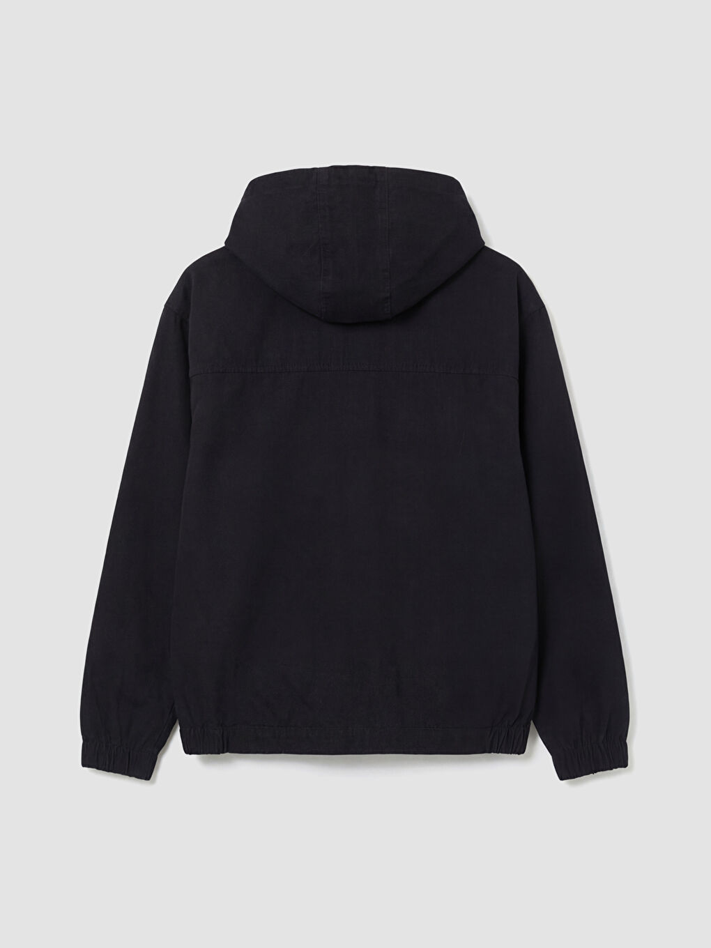 Siyah Loose Fit Erkek Jean Ceket-5