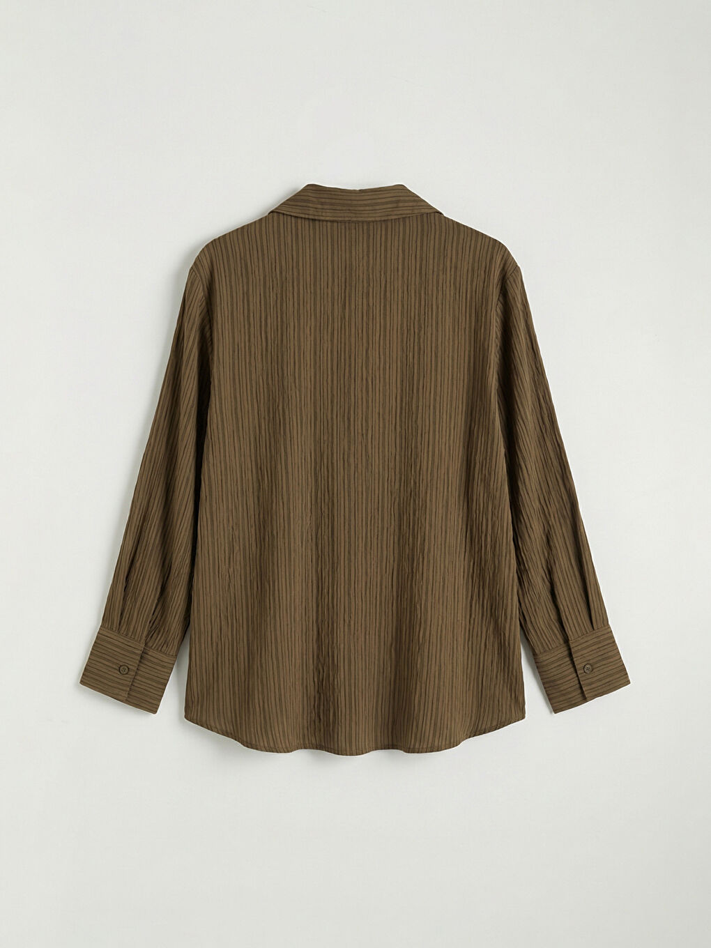 Kahverengi Çizgili Kadın Gömlek-1