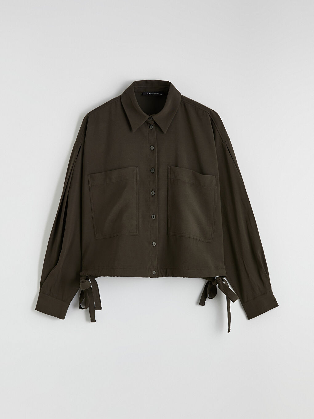 Yeşil Bağcıklı Oversize Kadın Gömlek	