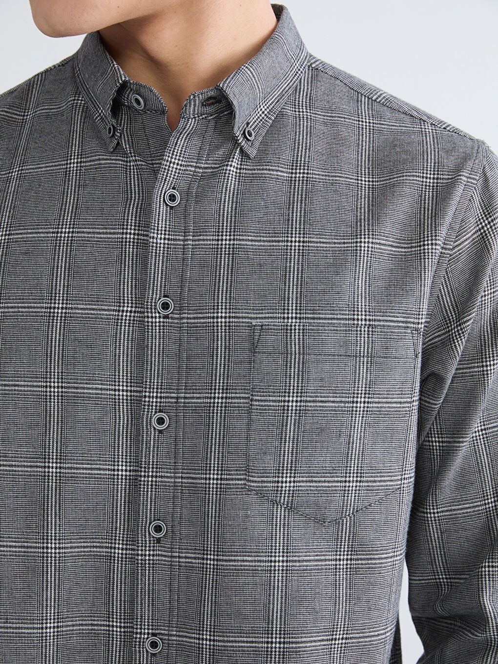 Regular Fit Plaid Shirt for Men-2
